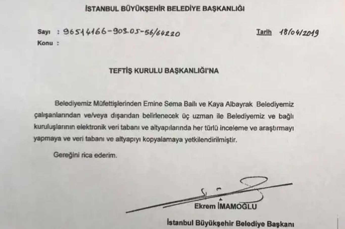 Ekrem İmamoğlu’ndan belediyenin tüm veri tabanını kopyalatma talimatı Ekrem İmamoğlu’ndan belediyenin tüm veri tabanını kopyalatma talimatı